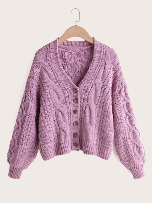 Knit cardigan lilac color