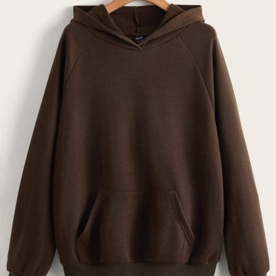 Chestnut brown loose fit hoodie